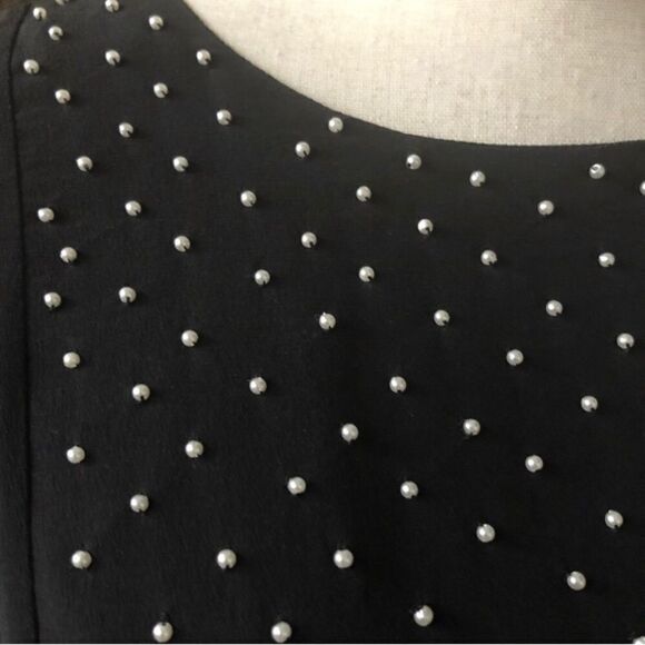 NWT Club Monaco Carly Silk Hand Beaded Blouse - Picture 3 of 3